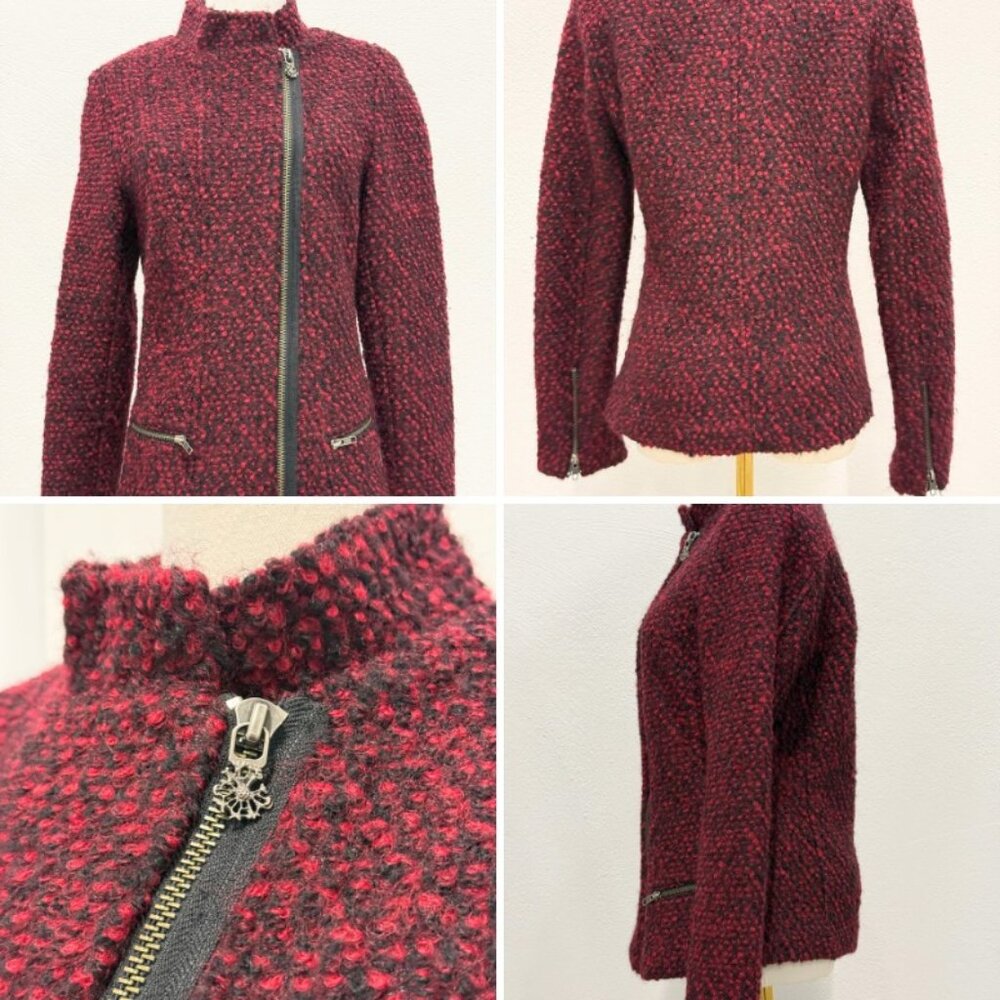 Maison Scotch Coat Winter Wool Red Size 2